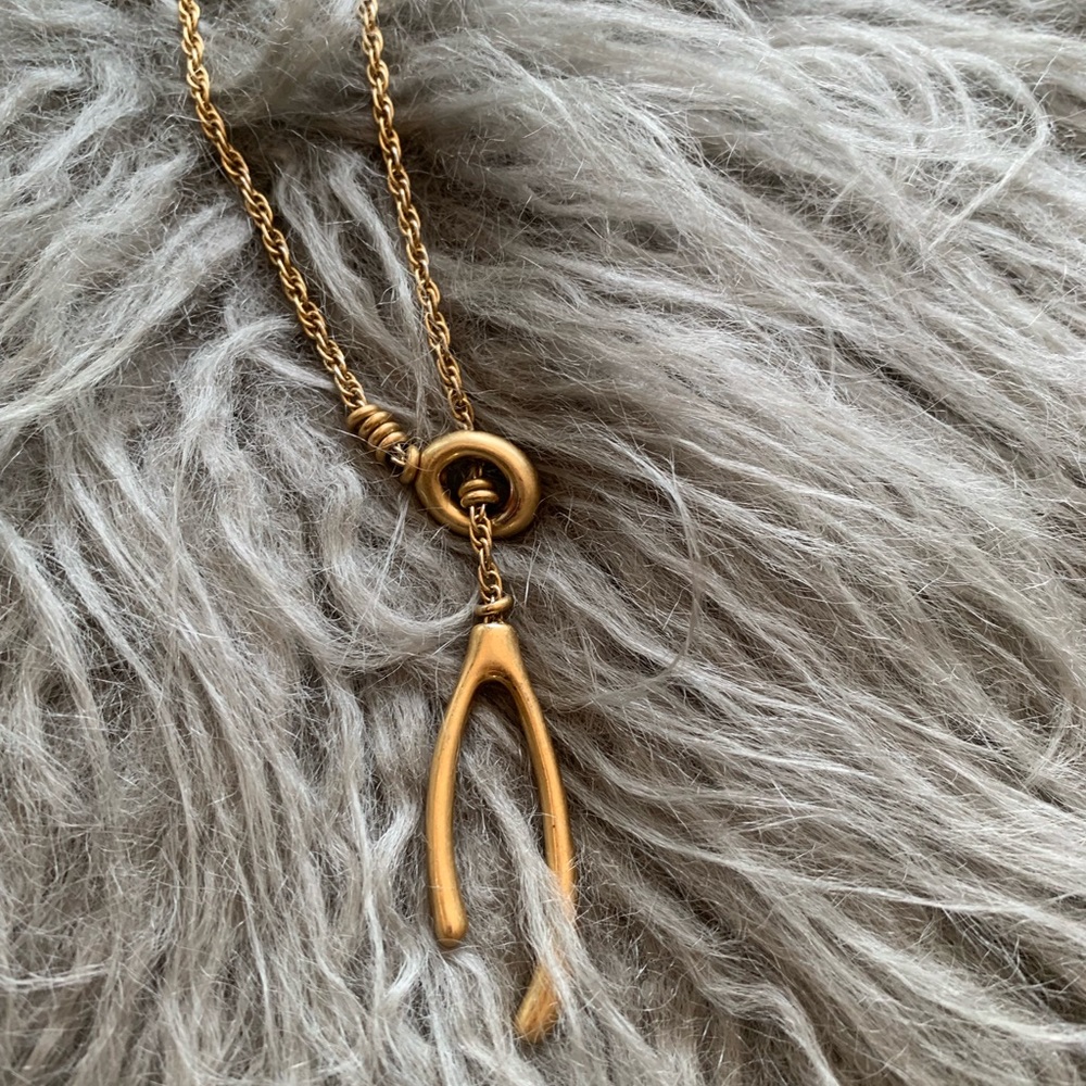 Madewell wishbone lariat necklace